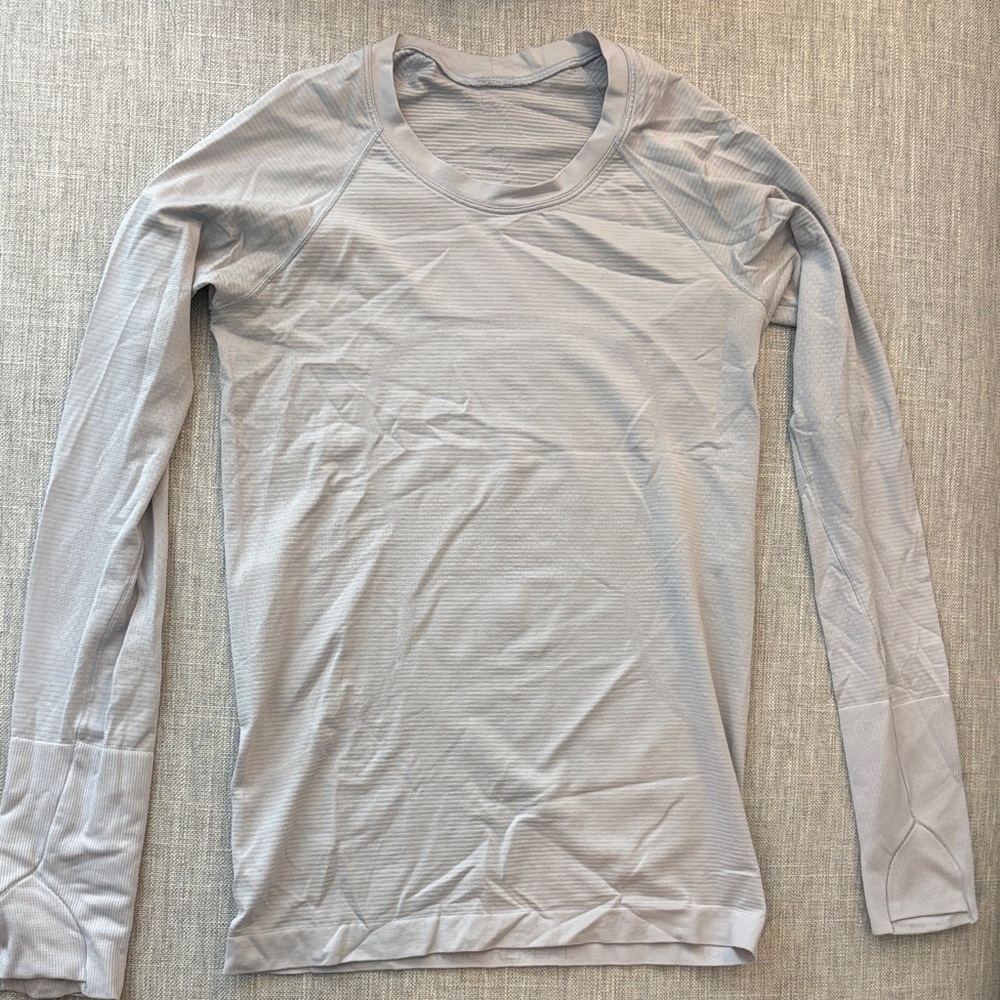 lululemon athletica Light Gray Long Sleeve Tee